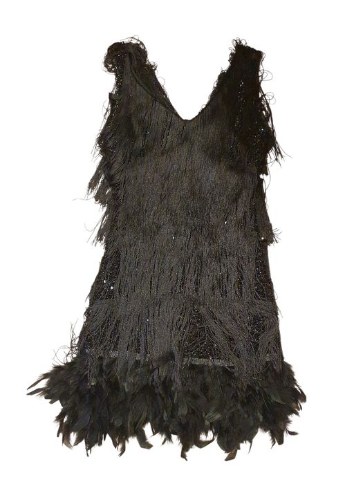 Sukienka Robero Cavalli z cekinami ,frędzlami, piórami