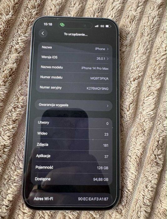 Iphone 14 pro max 128gb zamienie na 15 pro max albo 16 pro max