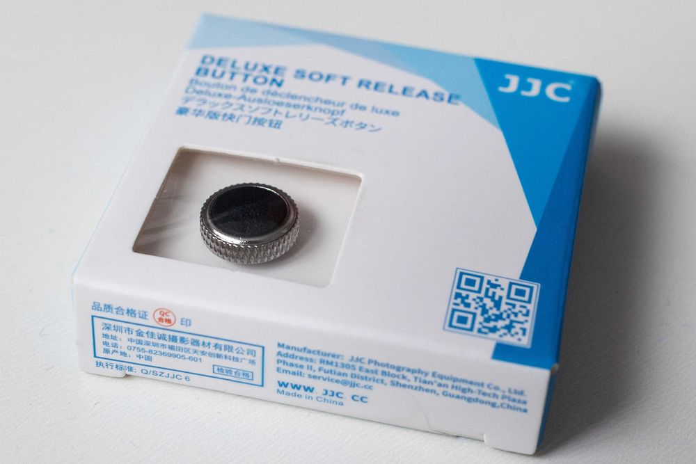 JJC Przycisk spustu migawki SRB srebrno-czarny soft release button