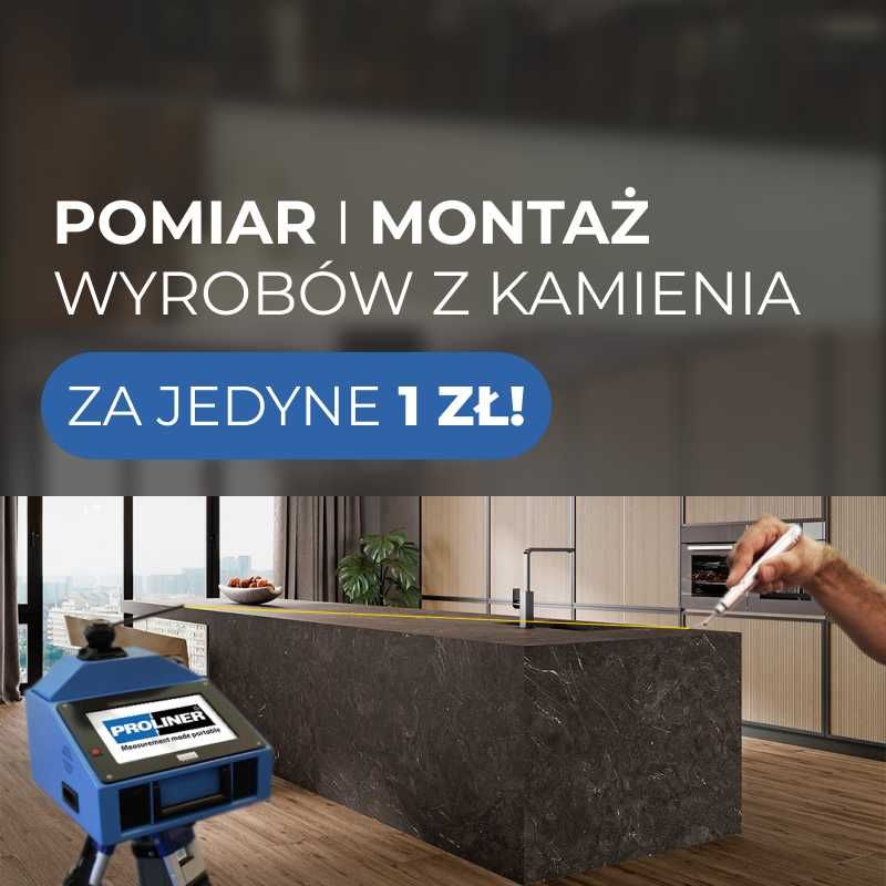 Pomiar i montaż wyrobów ze spieku, konglomeratu, kamienia akrylowego