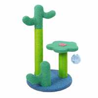 Когтеточка с полкой и игрушкой Taotaopets 045516 52*31 см Cactus Green