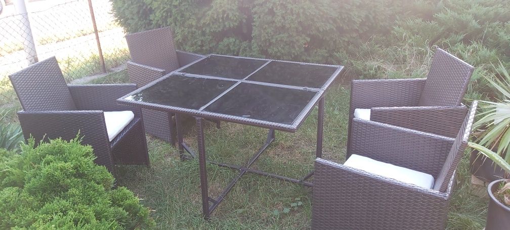 Zestaw ogrodowy rattanowy ratan balkon altanka ogród taras