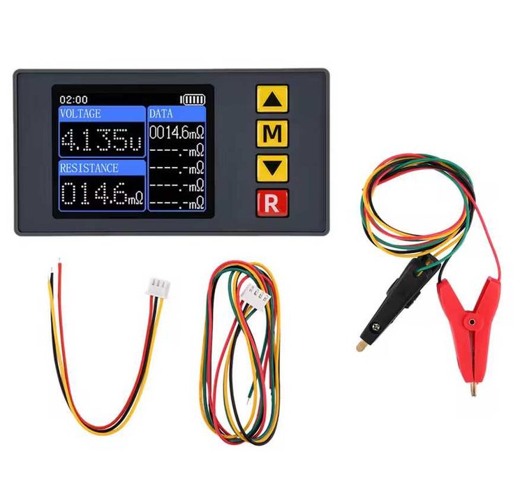 Тестер внутрішнього опору акумуляторів TS457 з крокодилами Кельвіна