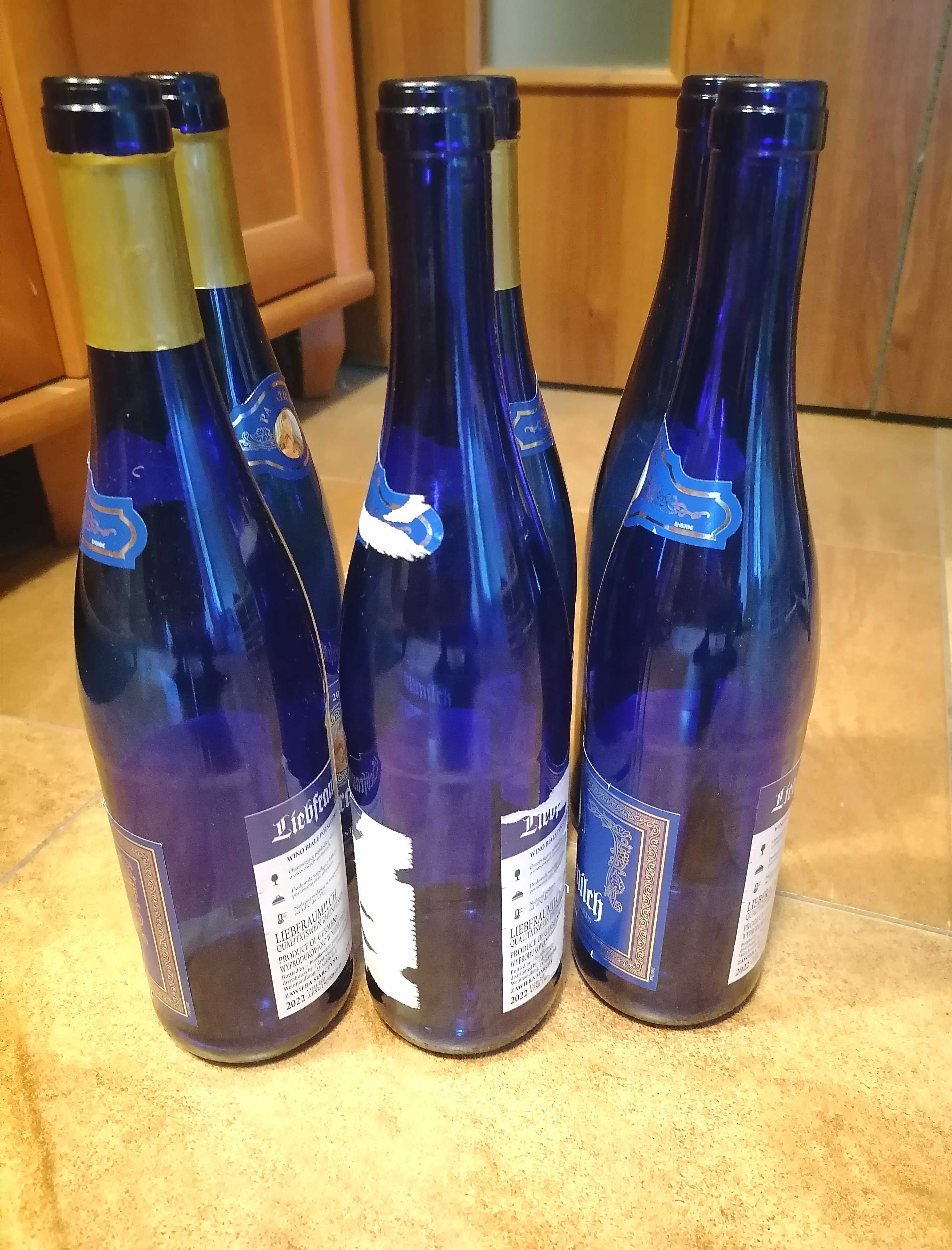 Butelki niebieskie 0,75l 6 szt