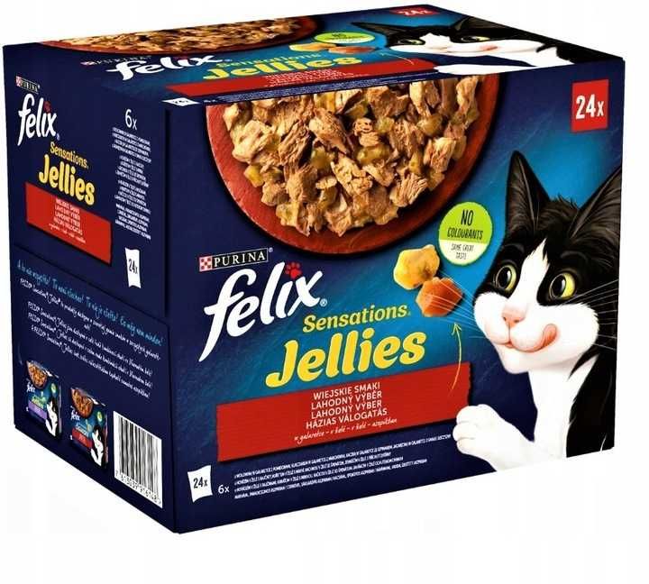 Mokra Karma PURINA FELIX SENSATIONS JELLIES Wiejskie Smaki 144x 85g