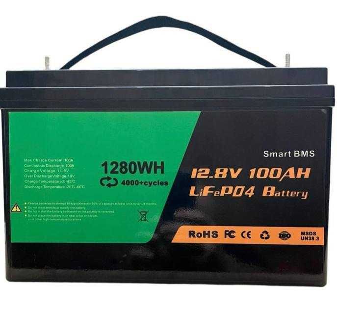 LiFePO4 12V, 100Ah класу А з BMS – надійність та довговічність!