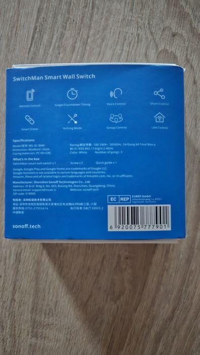 Inteligentny potrójny włącznik Sonoff M5-3C-86W