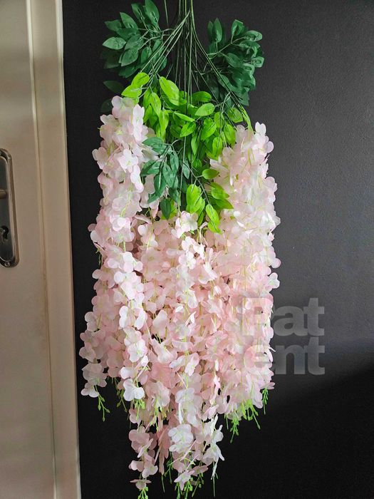 Wisteria różowa glicynia sztuczna girlanda dekoracja 12 sztuk
