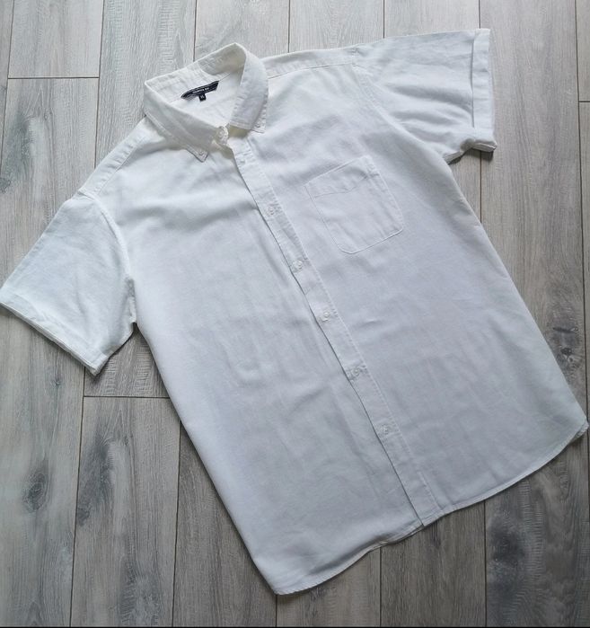 Harbour Bay xxl biała koszula bawełna i len