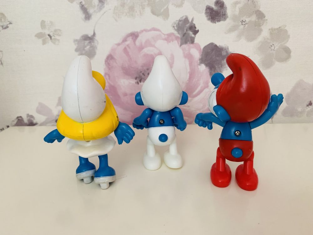 figurka Smerf, Smerfy Ważniak, Papa Smerf, Smerfetka McDonalds 2002