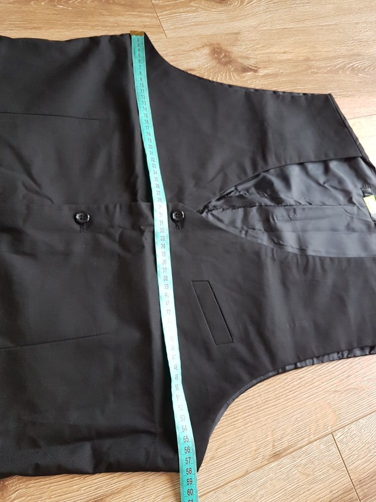 XL Kamizelka męska czarna elegancka garniturowa