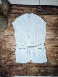Biały sweter warkocz kardigan Ralph Lauren