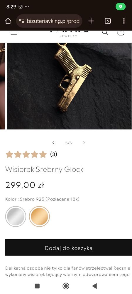 Wisiorek Srebrny Glock
