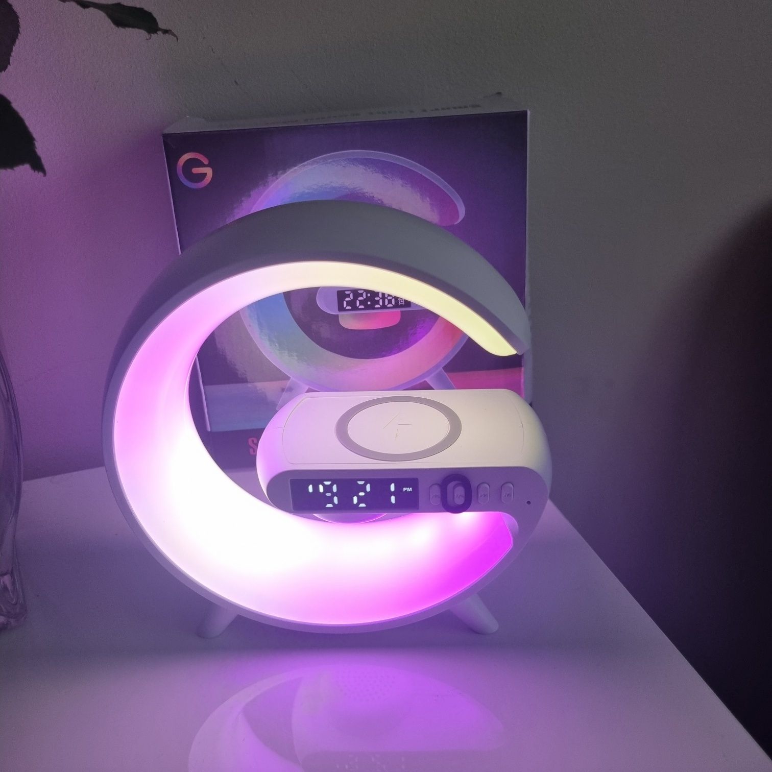 Lampa zegar bluetooth kolory lampka muzyka