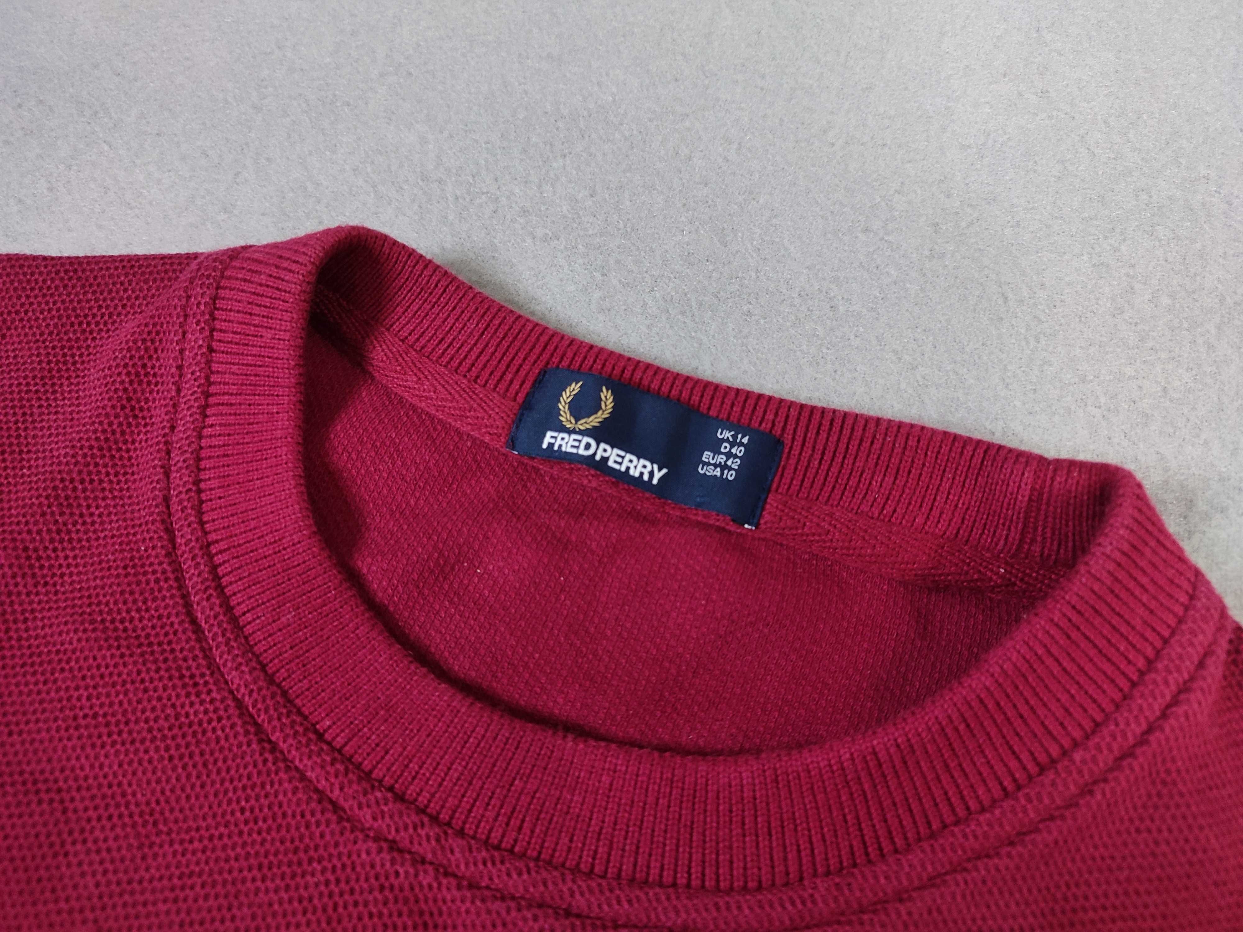 Женская футболка поло бордовая Fred Perry, р.42 (M), оригинал