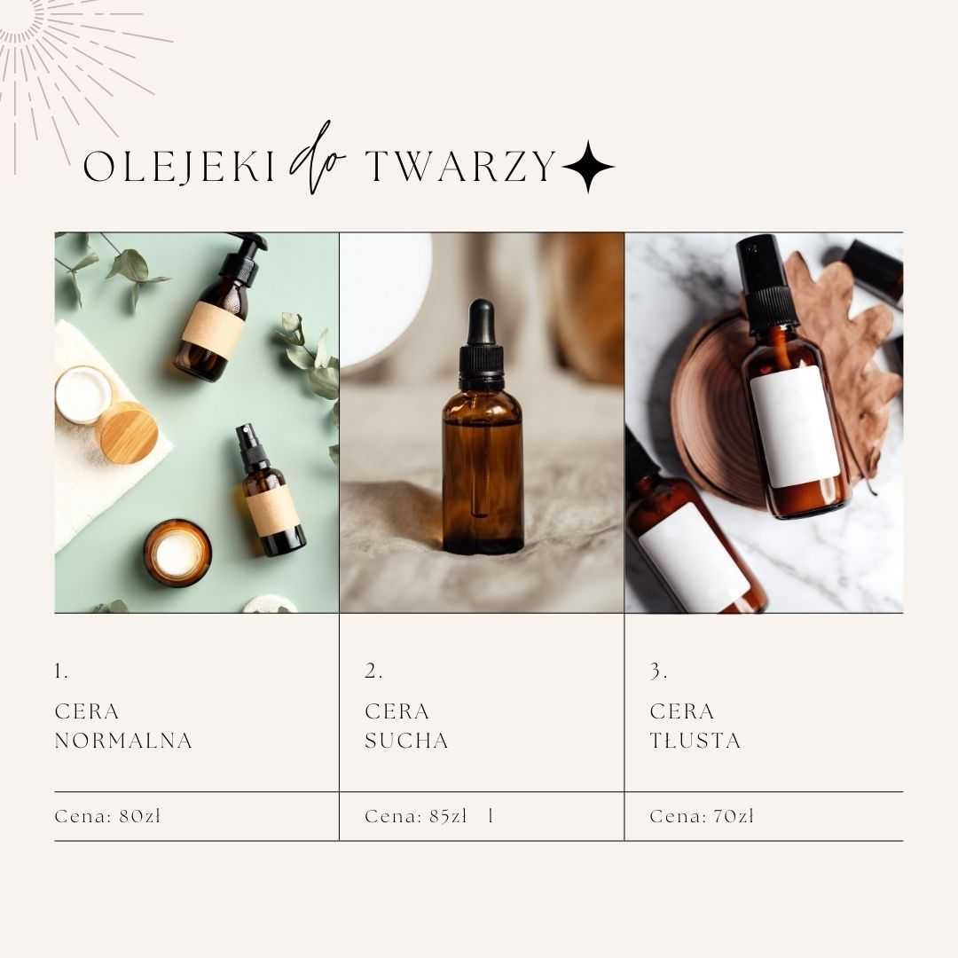 Naturalny olejek do twarzy - cera normalna, MIMI kosmetyki handmade