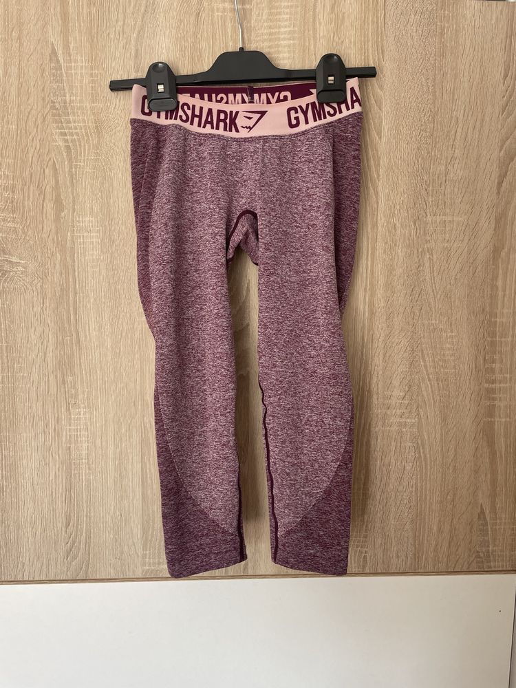 Legginsy GymShark XS różowe melanż hit viral damskie 3/4 połowa łydki