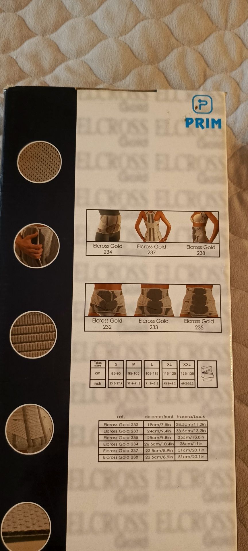 Gorset ortopedyczny Orteza ELCROSS GOLD – XL nowa