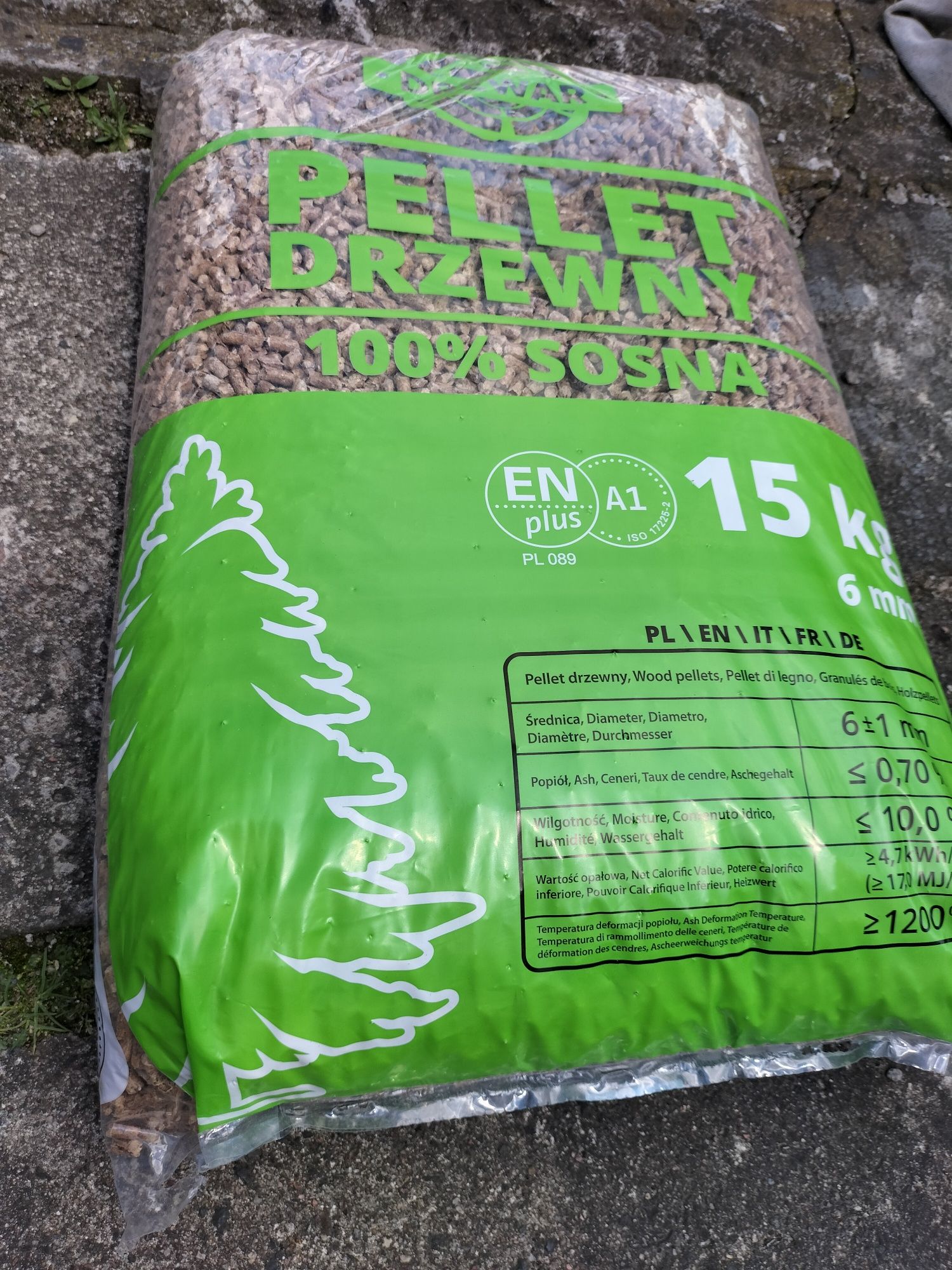 Pellet drzewny 1300zl A1 6 mm premium czysta sosna