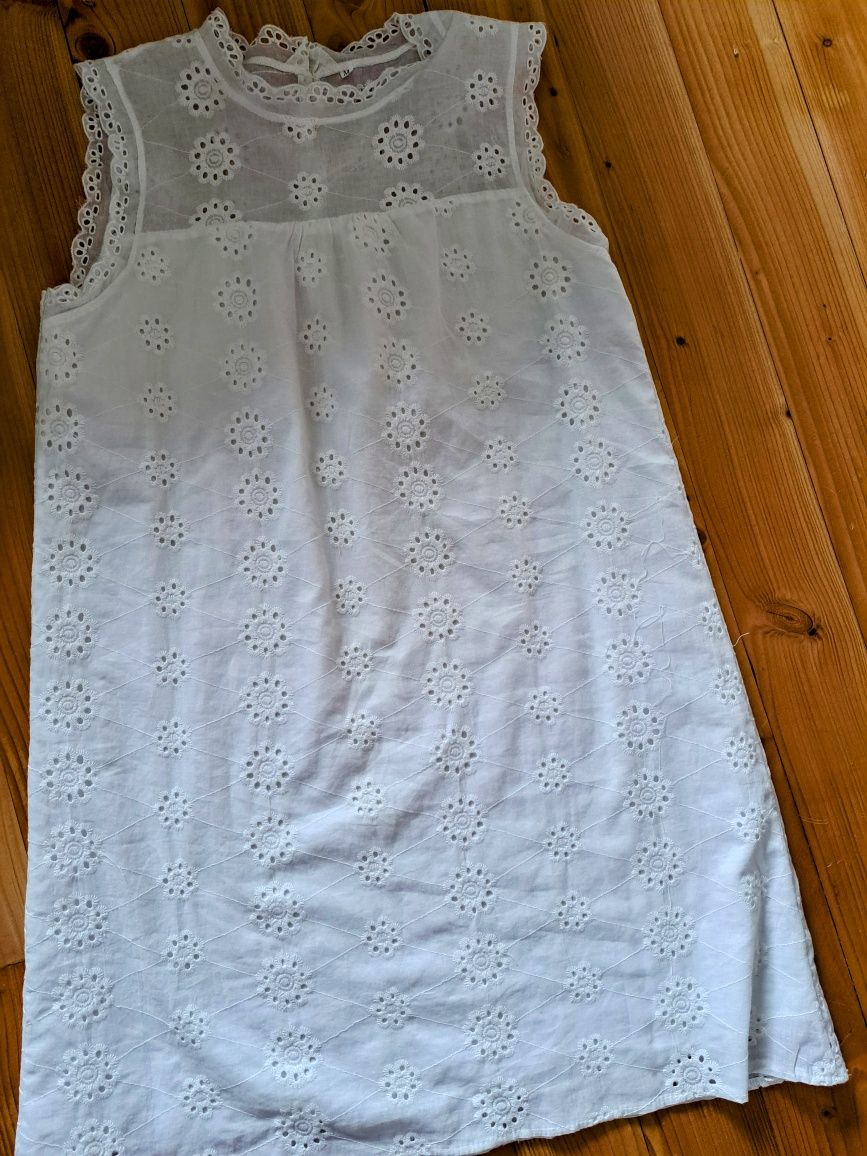 Sukienka biała hatowan bawełna M