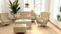 Zestaw wypoczynkowy Manchester Glamour sofa , 2 fotel , puf , stolik