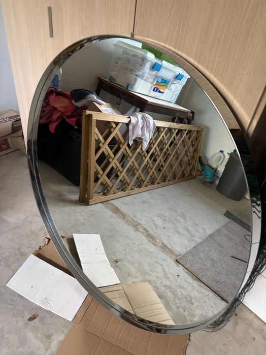 Espelho redondo contorno  inox