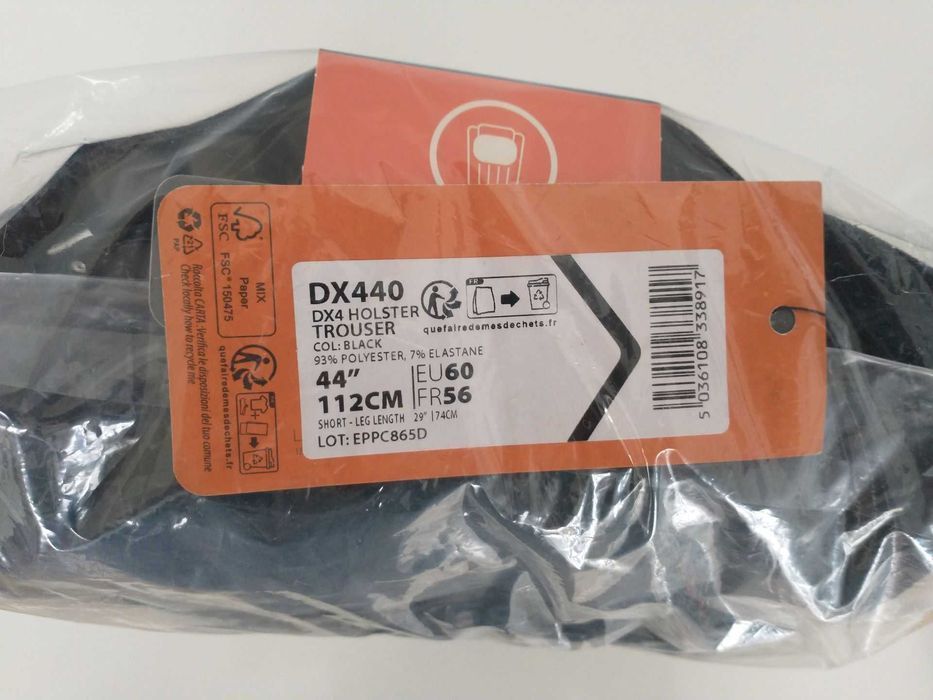 Portwest DX440 NOWE Spodnie robocze DX4 kaburowe czarne niski stan 44