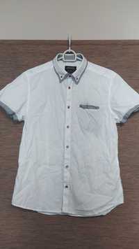 Biała koszula chłopięca/męska z krótkim rękawem M
