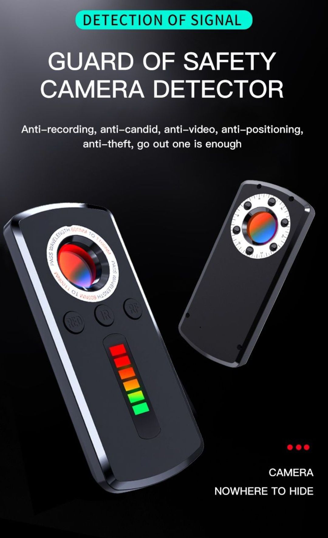 Detector de câmaras ocultas spy cam Infravermelho RF visão nocturna
