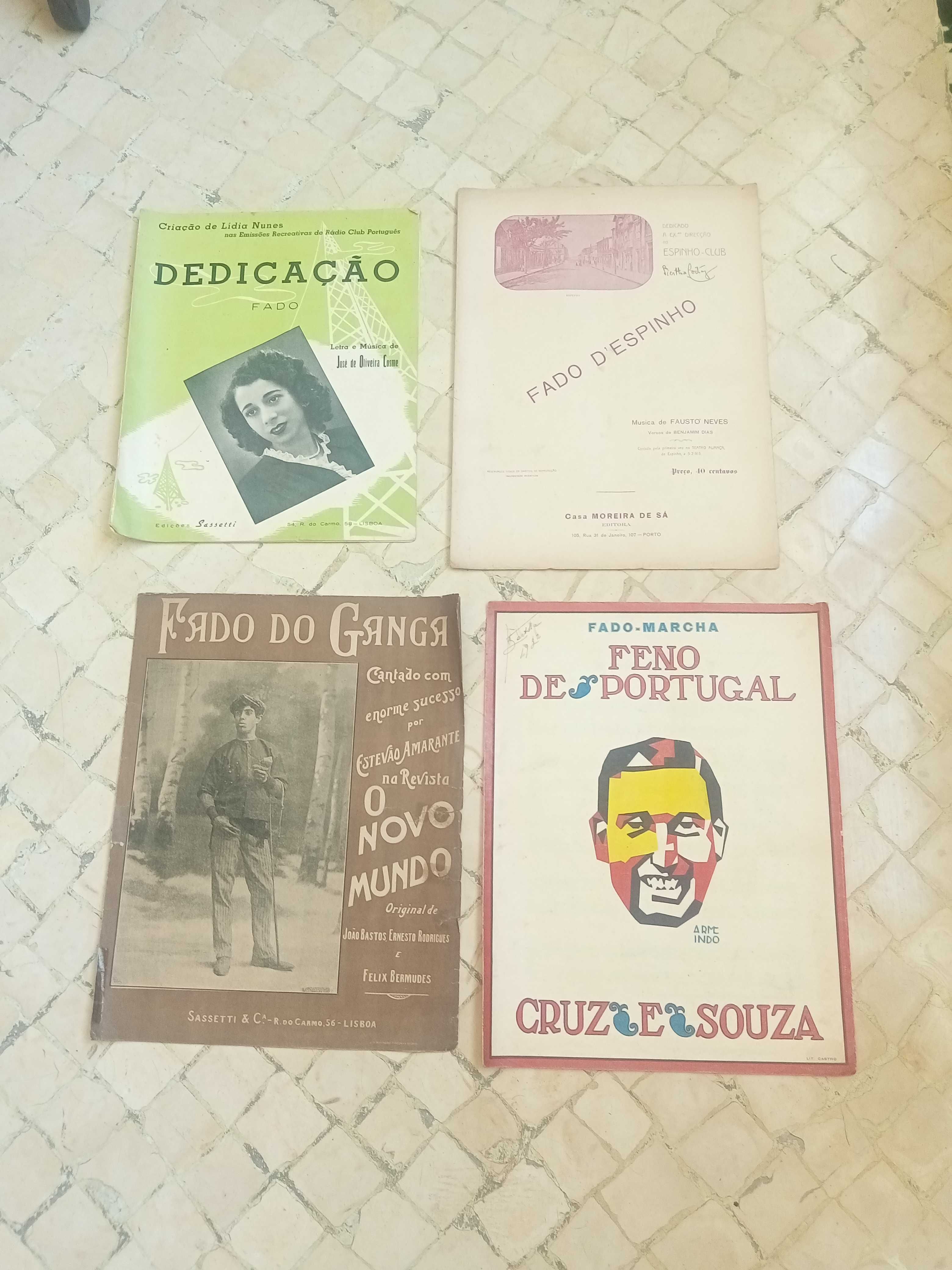 4 partituras antigas de fado