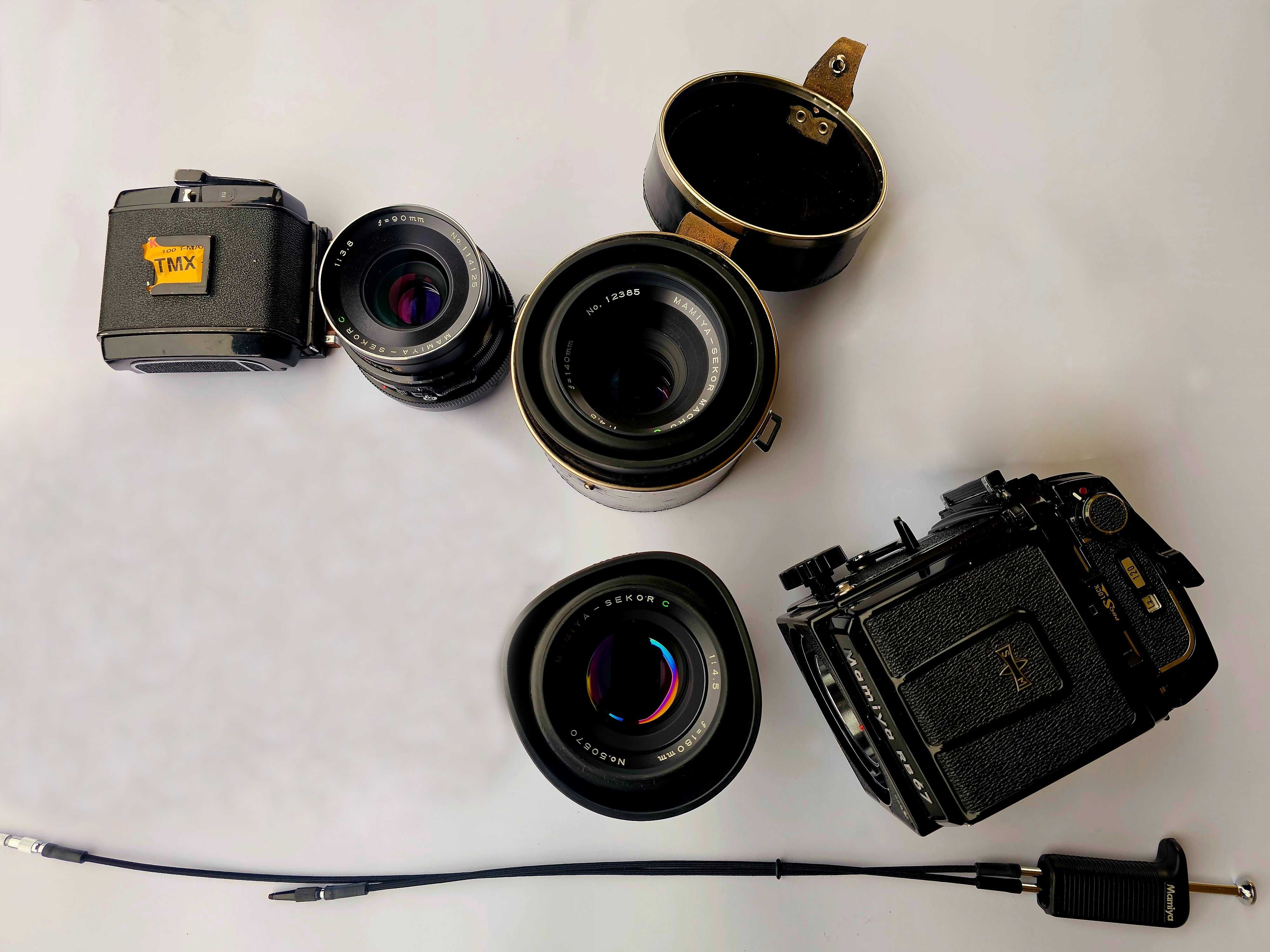 Mamiya RB67 ProS + 3 obiektywy, akcesoria