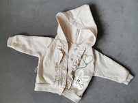 Bluza z kapturem rozpinana z falbankami r. 56/62