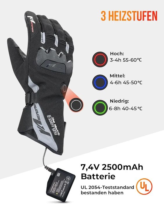 Kemi Moto rękawice podgrzewane xxl