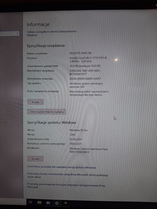 Komputer PC i7 3770, WIN 10, NVIDIA GTX 1070