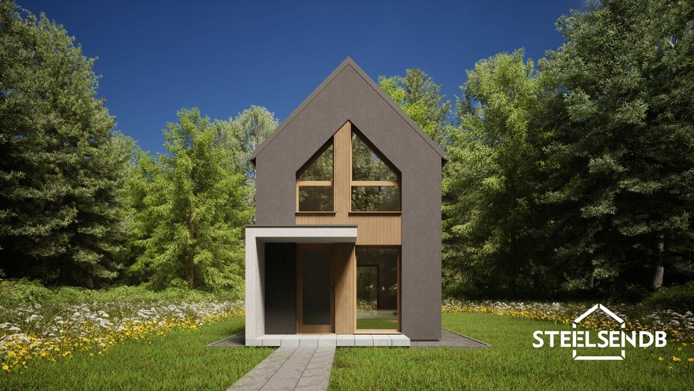 Domek całoroczny na konstrukcji stalowej 47,40 m2