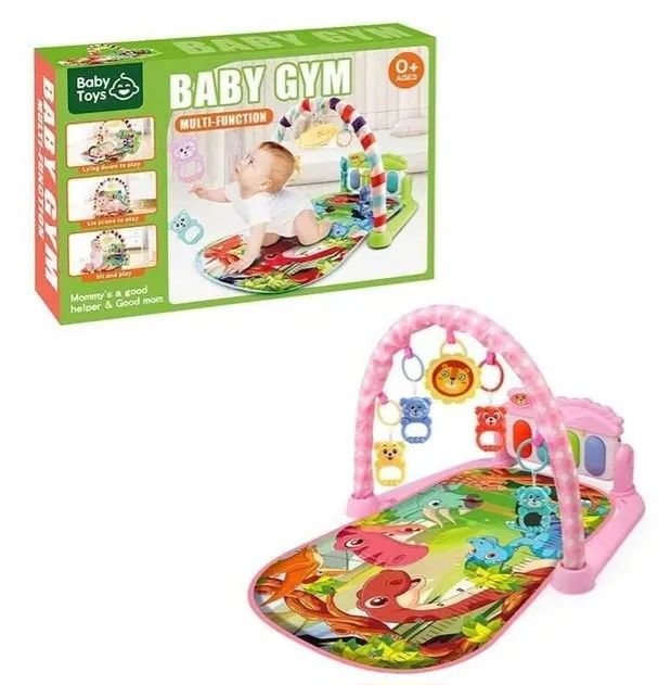 Розвиваючий музичний килимок для немовлят,коврик з піаніно, погремушки