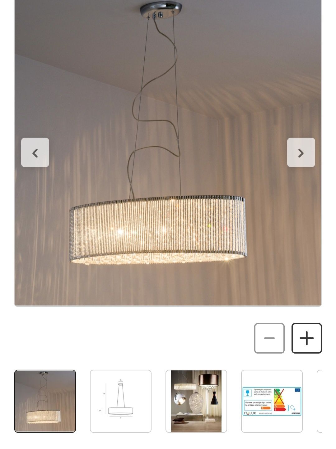 Lampa Żyrandol wisząca Anabella +Kinkiety