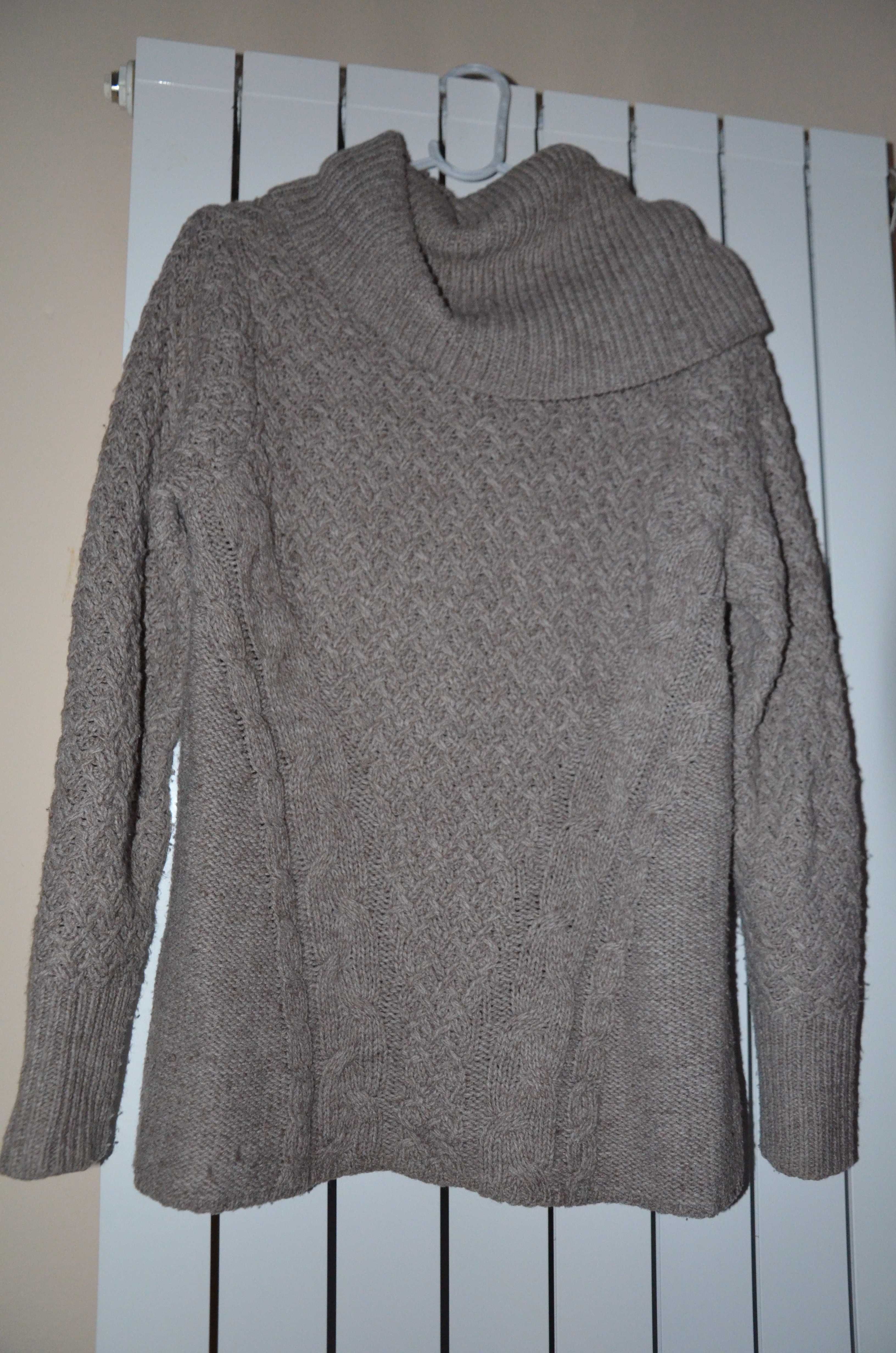 Sweter w warkocze z golfem Marks & Spencer r. 44