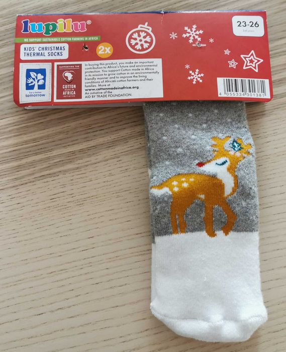 NOWE skarpetki r. 23-26 ciepłe antypoślizgowe zimowy jelonek sarenka