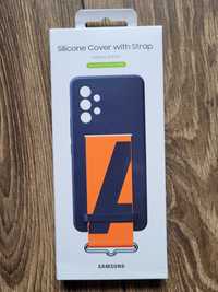 Etui Samsung Silicone Cover with Strap do Galaxy A53 5G navy NOWE