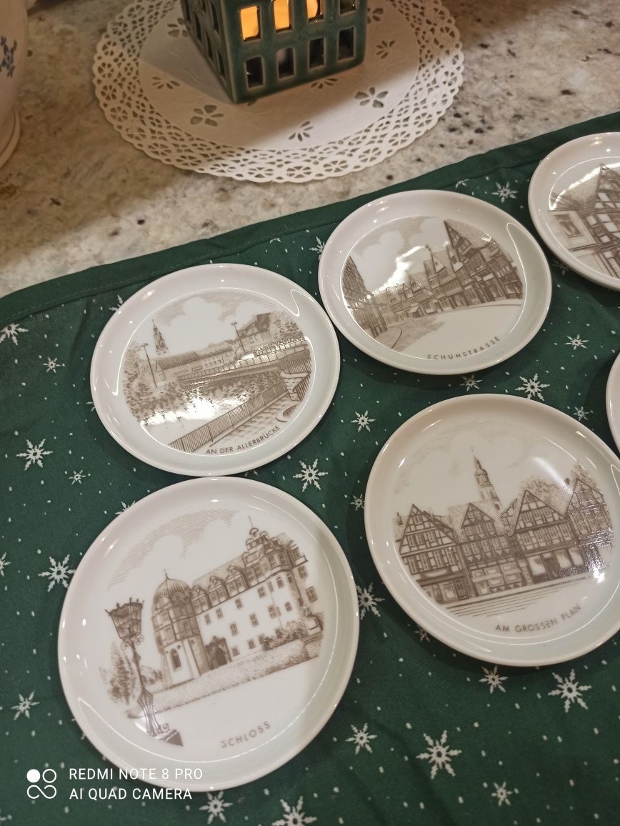 Porcelana Fürstenberg podstawki konfiturówki talerzyki 6 szt