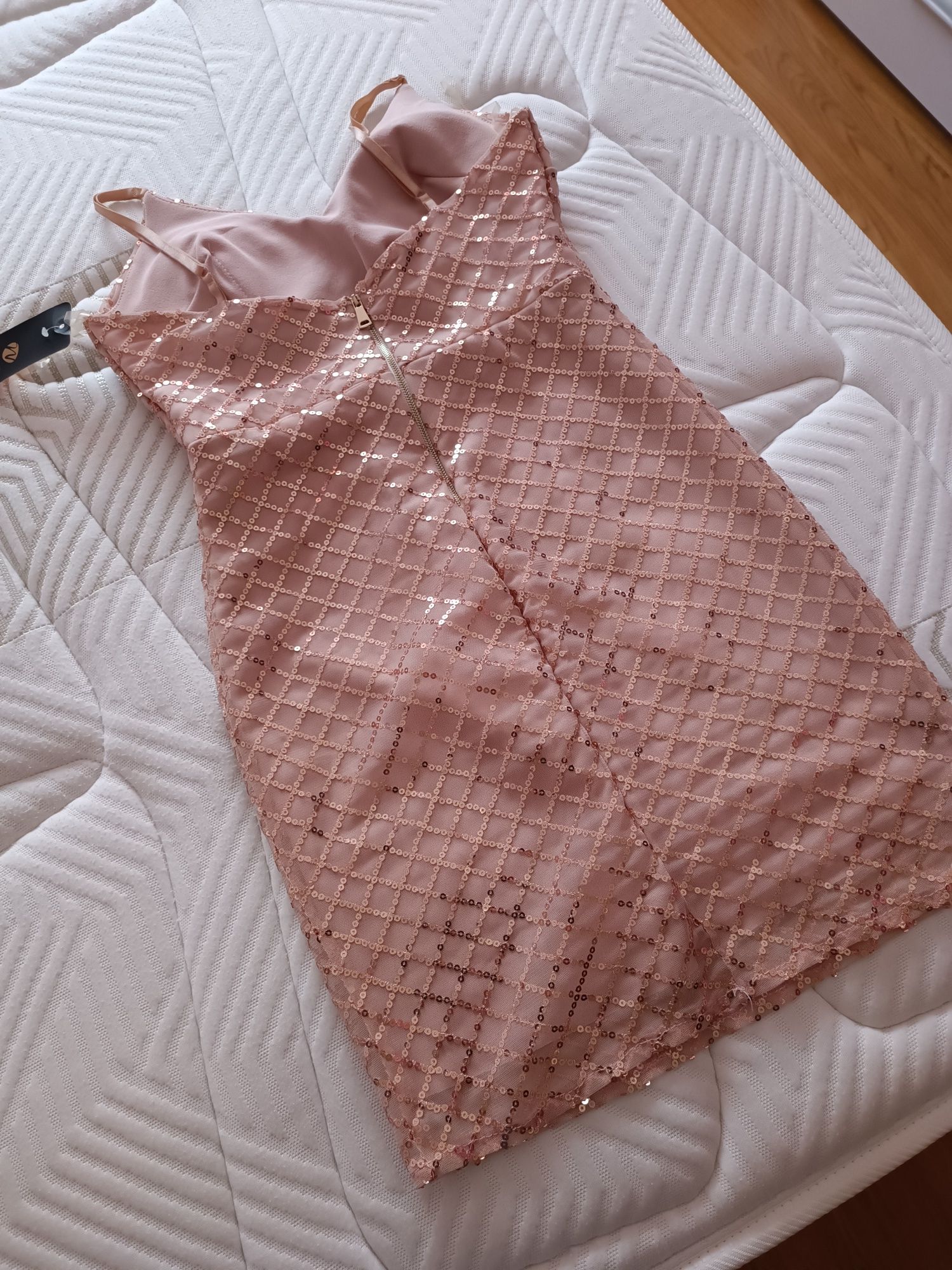 Vestido cerimônia curto rosa  tamanho único