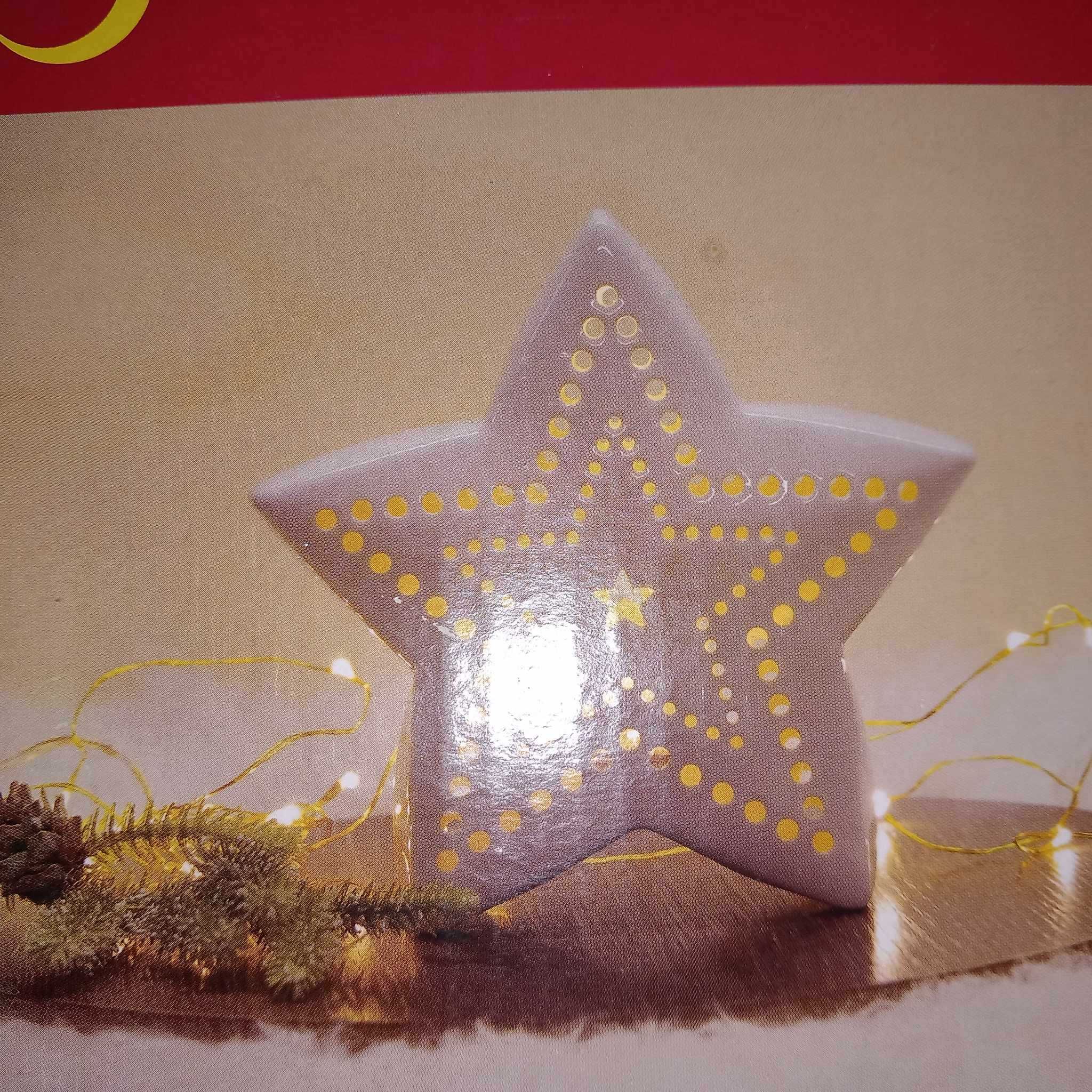 Estrela de Natal em cerâmica com LEDs NOVO