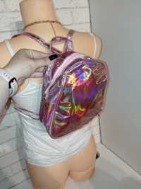 Plecak plecaczek holograficzny dla dziewczynki nastolatki nowy