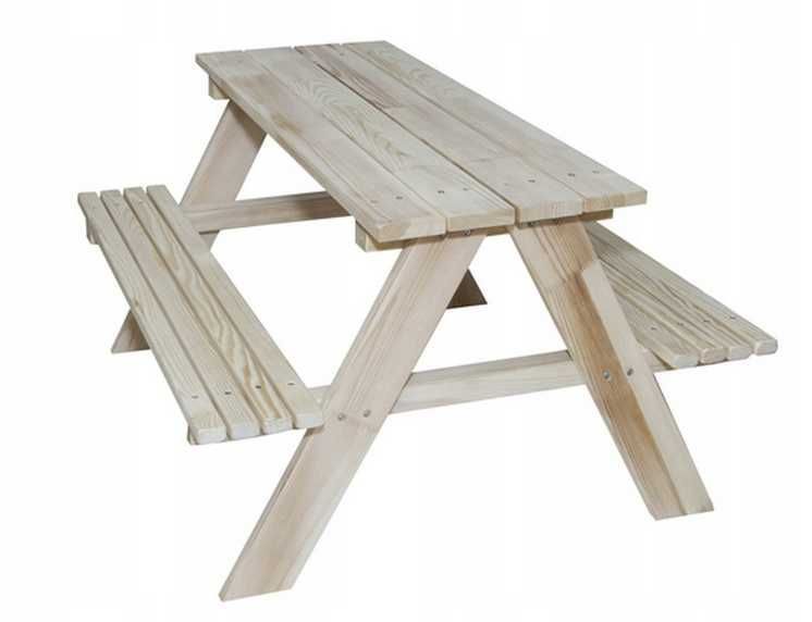 Stolik + 2 ławeczki dla dzieci drewniane 92x78x52cm