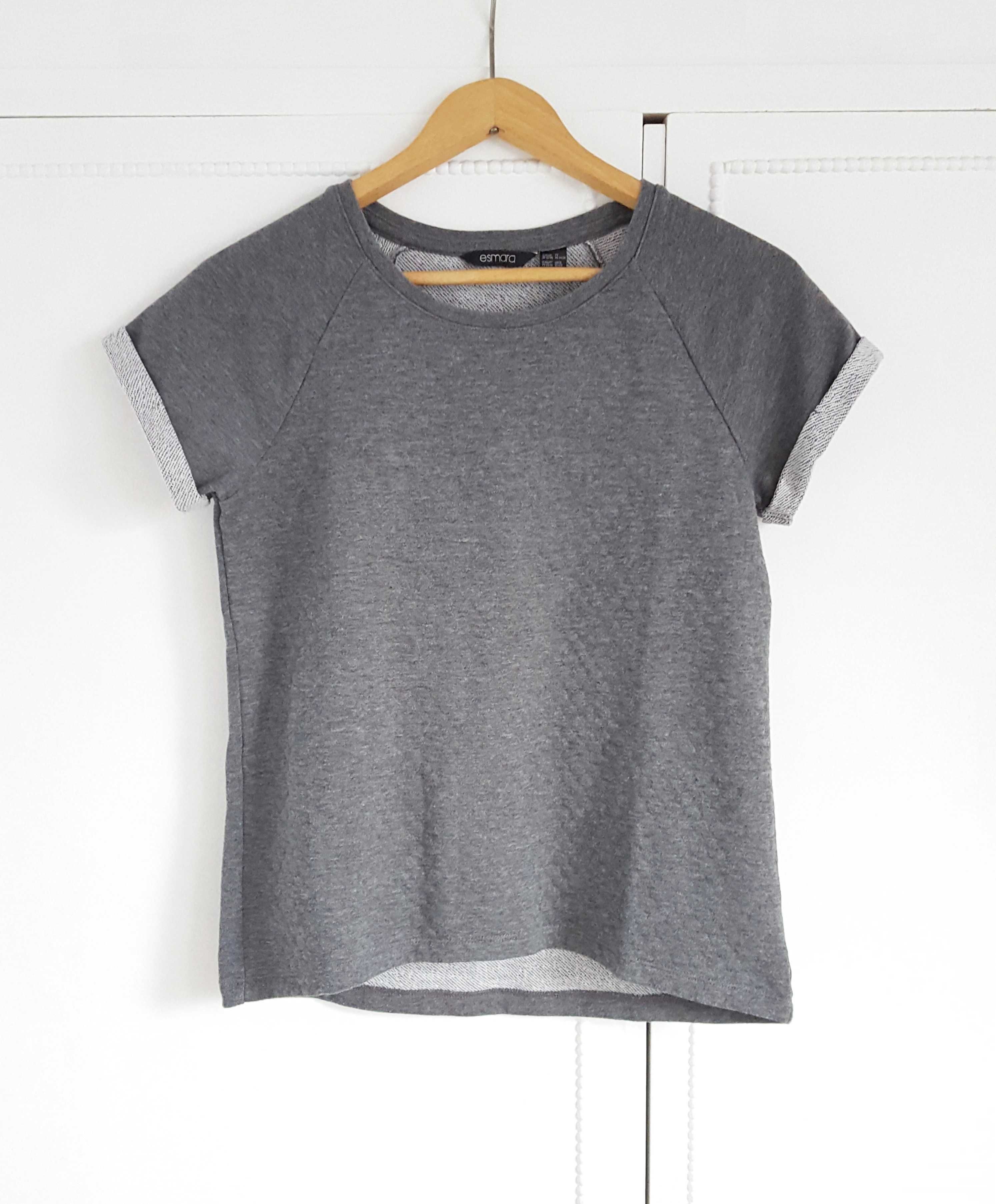 Bluzka Esmara XS 34 szara pikowana top t-shirt bluza romby