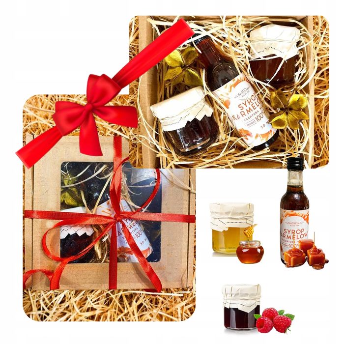 PREZENT NA DZIEŃ NAUCZYCIELA Gotowy box miód konfitura i syrop BOX