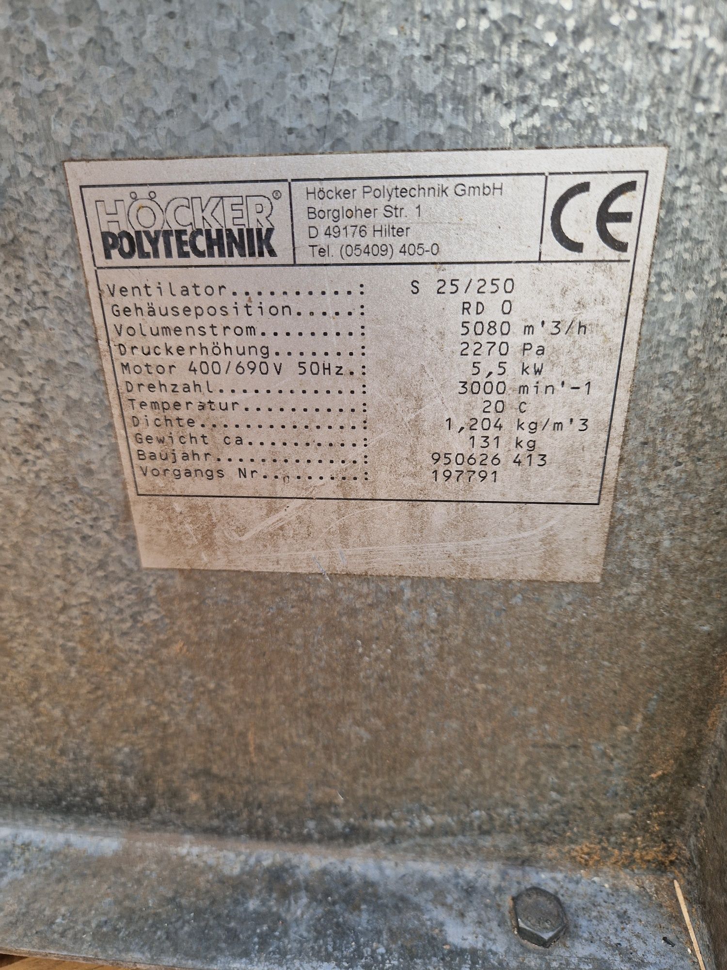 Odciąg wyciąg workowy hocker polytechnik turbina wentylator nestro