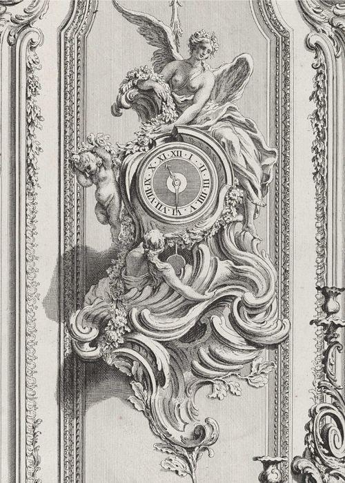 XVIII wieczny miedzioryt z ornamentyką i designem, wymiar 38cm x 53cm