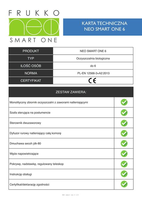 Oczyszczalnia biologiczna Frukko NEO Simple 6
